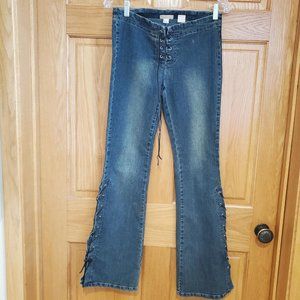 Hip Hugger Bell-Bottom Lace up Jeans--One of a Kind !